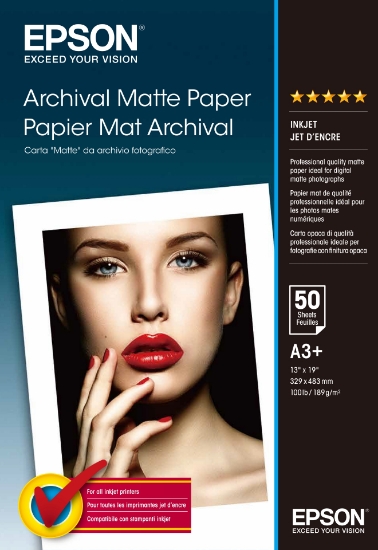 Picture of Epson Archival Matte Paper, DIN A3+, 189g/m², 50 Sheets