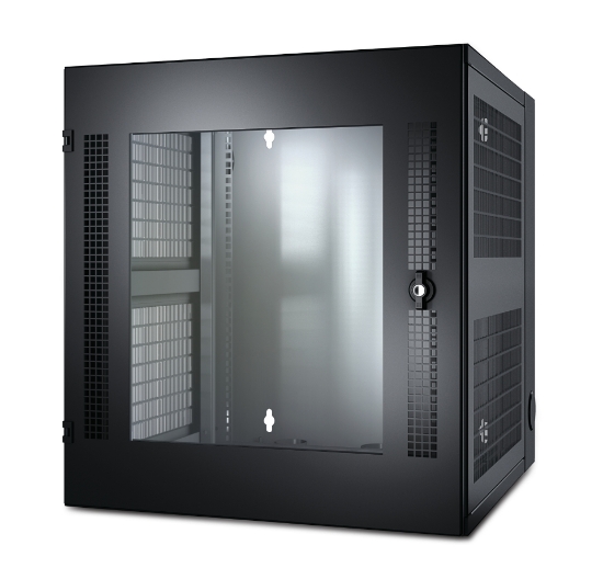 Picture of APC NetShelter 13U Wallmount Rack Cabinet Glass Door Double Hinged Server Depth