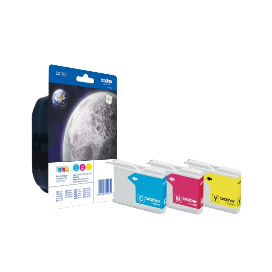 Picture of Brother LC1000RBWBP ink cartridge 3 pc(s) Original Cyan, Magenta, Yellow