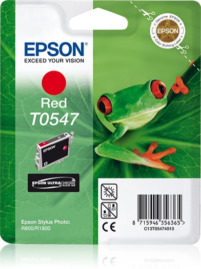 Picture of Epson Singlepack Red T0547 Ultra Chrome Hi-Gloss