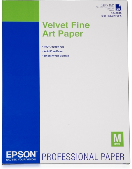 Picture of Epson Velvet Fine Art Paper, DIN A2, 260g/m², 25 Sheets