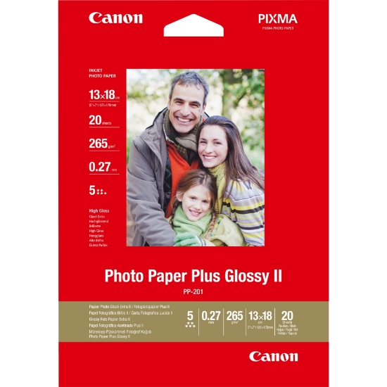 Picture of Canon PP-201 Glossy II Photo Paper Plus 5x7" - 20 Sheets