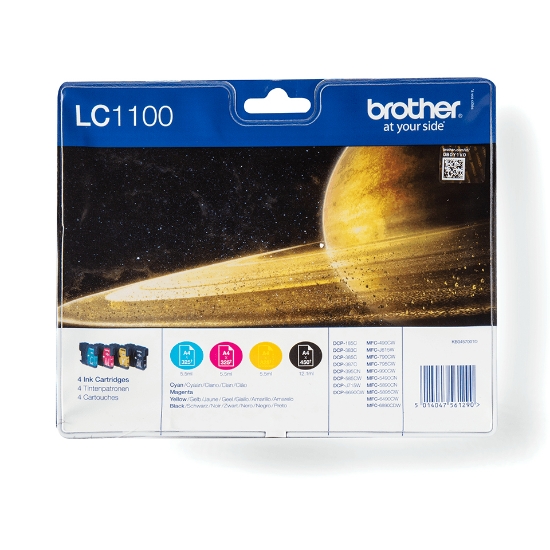 Picture of Brother LC1100VALBP ink cartridge 4 pc(s) Original Black, Cyan, Magenta, Yellow