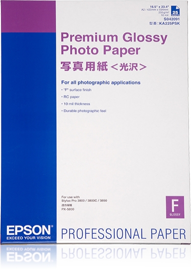 Picture of Epson Premium Glossy Photo Paper, DIN A2, 255g/m², 25 Sheets