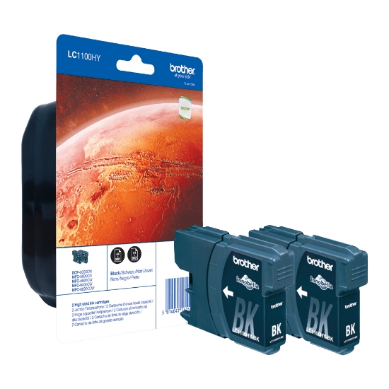 Picture of Brother LC1100HYBKBP2 ink cartridge 2 pc(s) Original Black