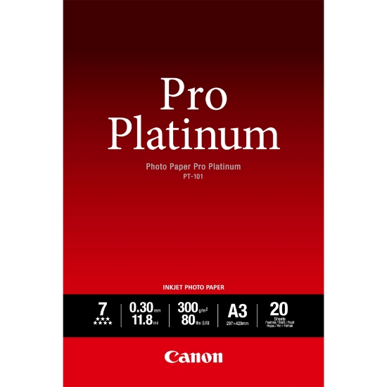 Picture of Canon PT-101 Pro Platinum Photo Paper A3 - 20 Sheets