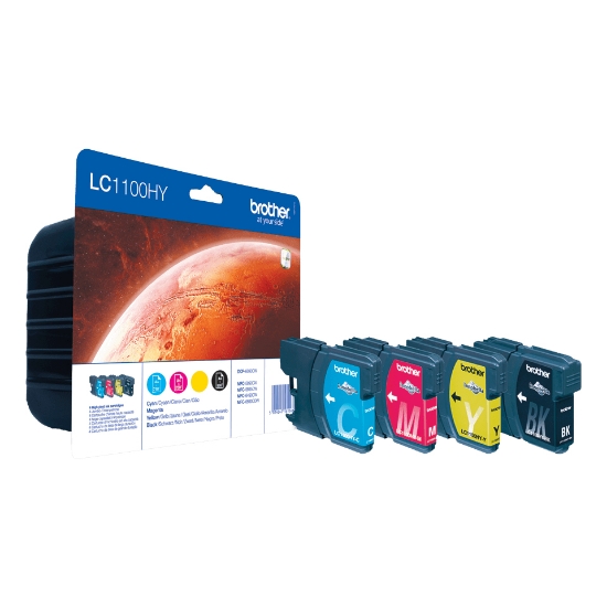 Picture of Brother LC1100HYVALBP ink cartridge 4 pc(s) Original Black, Cyan, Magenta, Yellow