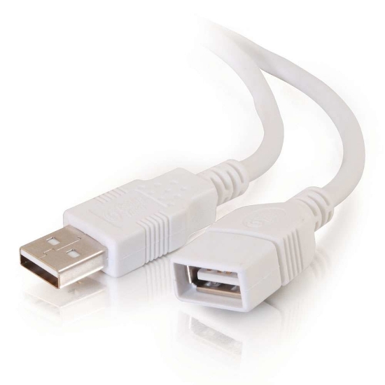 Picture of C2G 1m USB 2.0 A Male to A Female Extension Cable - White