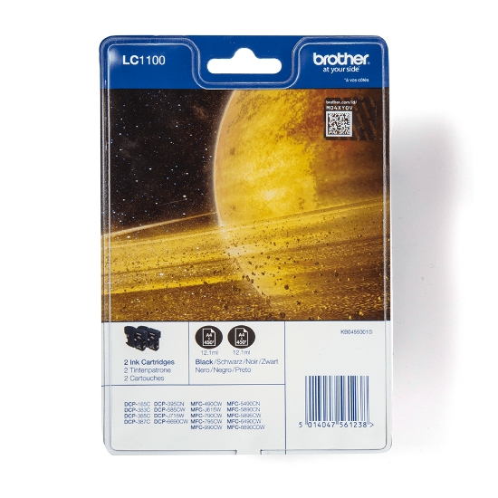 Picture of Brother LC1100BKBP2 ink cartridge 2 pc(s) Original Black