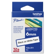Picture of Brother TZe-211 label-making tape Black on white