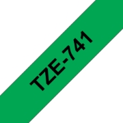 Picture of Brother TZE-741 label-making tape Black on green TZ
