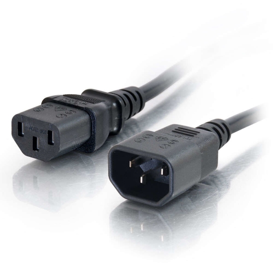 Picture of C2G 2m 18 AWG Computer Power Extension Cord (IEC320C13 to IEC320C14)