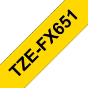 Picture of Brother TZE-FX651 label-making tape Black on yellow TZ