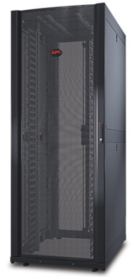 Picture of APC NetShelter SX, Networking Rack Enclosure, 42U, Black, 1991H x 750W x 1070D mm with Casters, Feet, Vertical Cable Managers, Side Panels