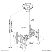 Picture of Neomounts FPMA-C200D Dual monitor/TV mount ceiling 10-40" - h 64-104 cm