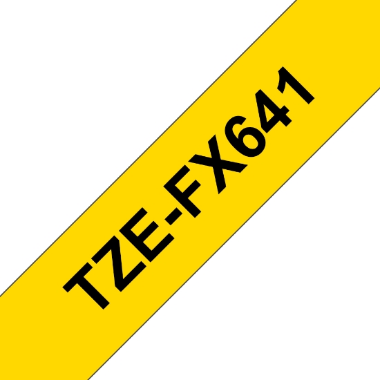 Picture of Brother TZE-FX641 label-making tape Black on yellow TZ