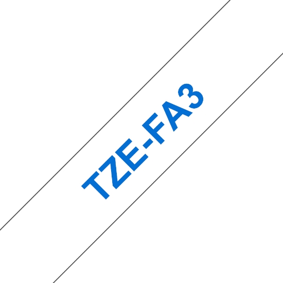 Picture of Brother TZE-FA3 label-making tape Blue on white