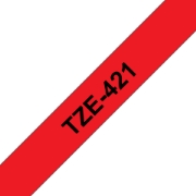 Picture of Brother TZE-421 label-making tape Black on red
