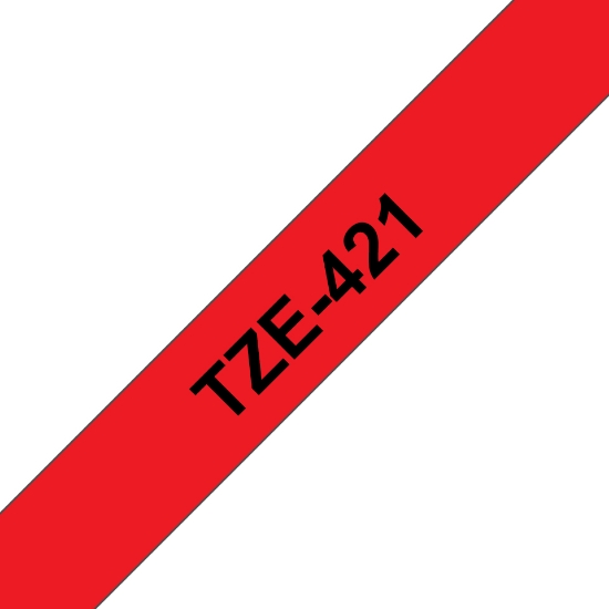 Picture of Brother TZE-421 label-making tape Black on red