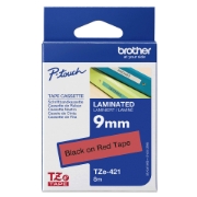 Picture of Brother TZE-421 label-making tape Black on red