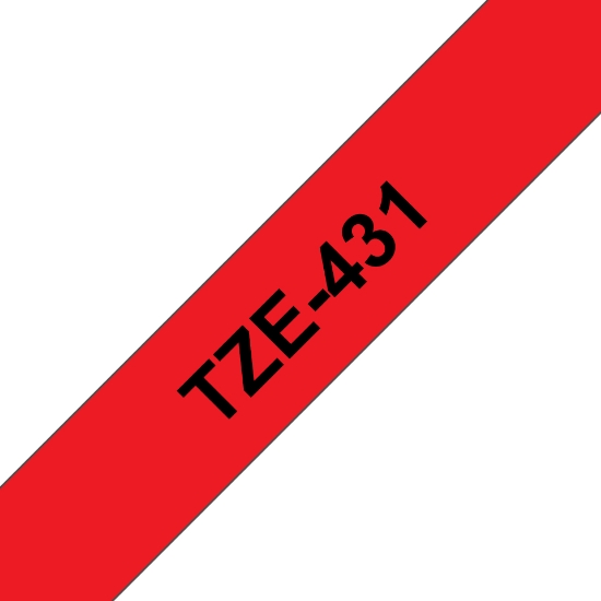 Picture of Brother TZE-431 label-making tape Black on red