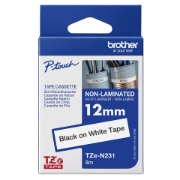 Picture of Brother Non laminated black on white tape
