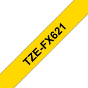 Picture of Brother TZE-FX621 label-making tape Black on yellow
