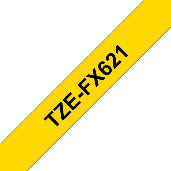 Picture of Brother TZE-FX621 label-making tape Black on yellow