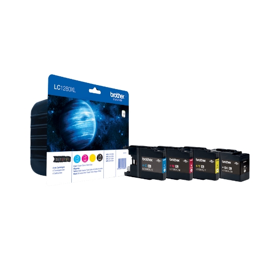 Picture of Brother LC1280XLVALBP ink cartridge 4 pc(s) Original Black, Cyan, Magenta, Yellow