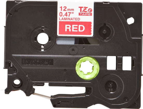 Picture of Brother TZE-435 label-making tape White on red