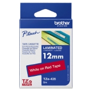 Picture of Brother TZE-435 label-making tape White on red