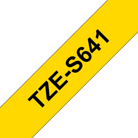 Picture of Brother TZE-S641 label-making tape Black on yellow TZ