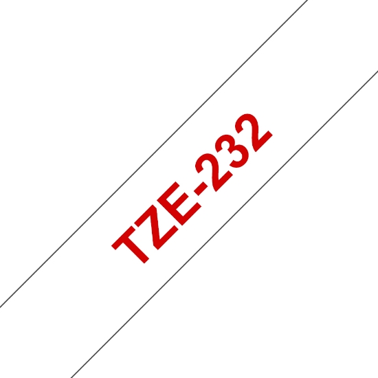Picture of Brother TZE-232 label-making tape Red on white