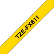 Picture of Brother TZE-FX611 label-making tape Black on yellow