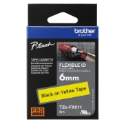 Picture of Brother TZE-FX611 label-making tape Black on yellow