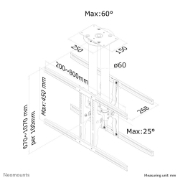 Picture of Neomounts PLASMA-C100D Dual monitor/TV mount ceiling 37-75" - h 67-107 cm