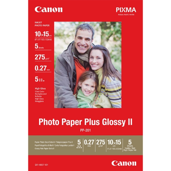 Picture of Canon PP-201 Glossy II Photo Paper Plus 10x15cm - 5 Sheets