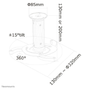 Picture of Neomounts BEAMER-C80WHITE Beamer ceiling mount - h 13-20 cm - full motion