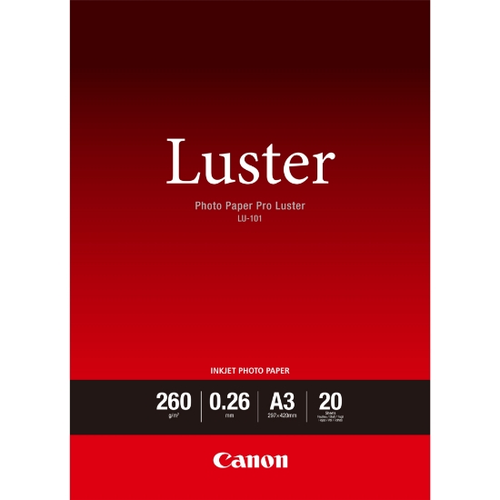 Picture of Canon LU-101 Luster Photo Paper Pro A3 - 20 Sheets