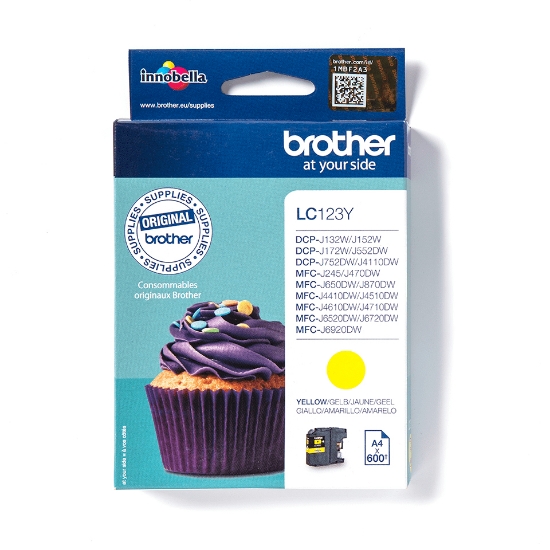 Picture of Brother LC123Y ink cartridge 1 pc(s) Original Yellow