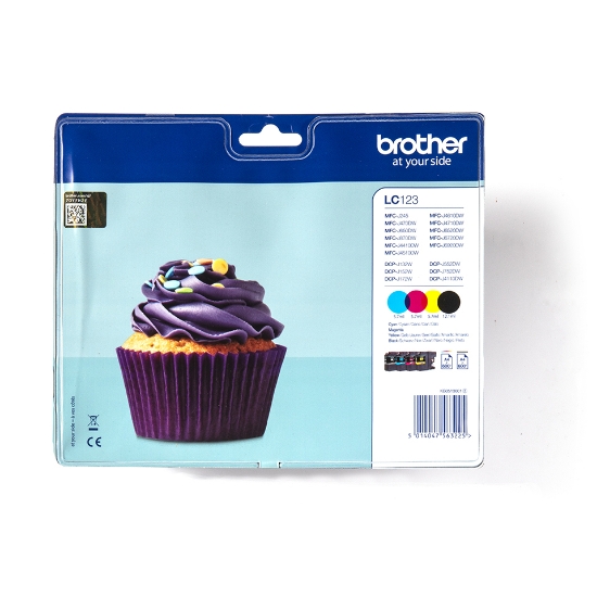 Picture of Brother LC-123VALBP ink cartridge 4 pc(s) Original Black, Cyan, Magenta, Yellow