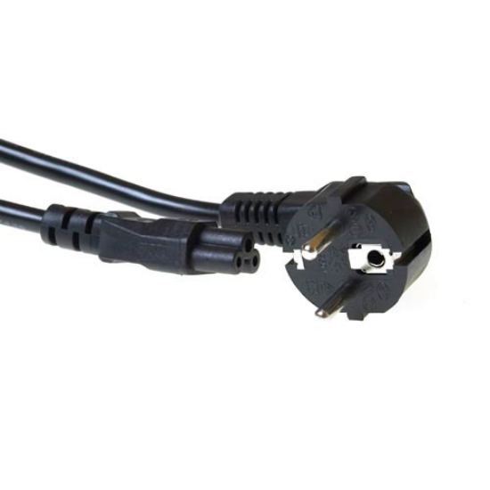 Picture of ACT Powercord mains connector CEE 7/7 male (angled) - C5 black 3 m