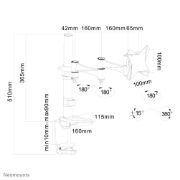Picture of Neomounts FPMA-D1330WHITE Monitor arm 10-30"