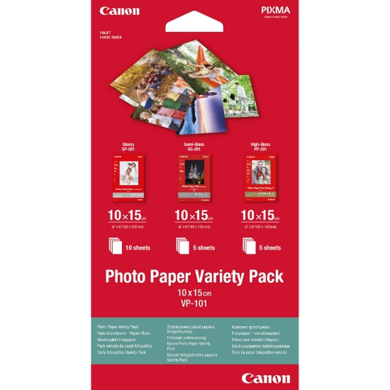 Picture of Canon VP-101 Photo Paper Variety Pack 4x6” - 20 Sheets