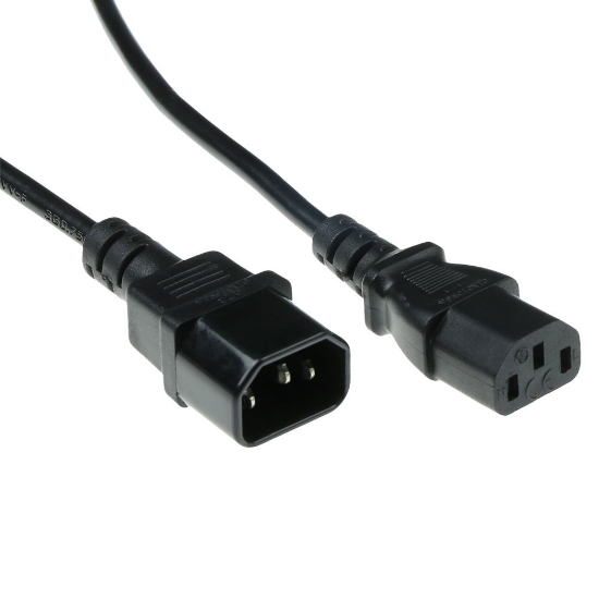 Picture of ACT Powercord C13 - C14 black 3 m