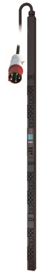Picture of APC NetShelter Metered Rack PDU, 0U, 3PH, 22kW 230V 32A or 17.3kW 230V 24A, x30 C13 and x12 C19 outlets, IEC 309 3P+N+PE cord
