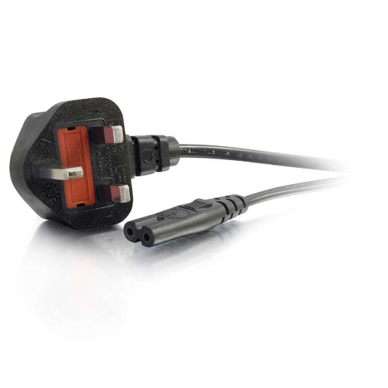 Picture of C2G 1m UK Non-Polarised Power Cord (BS 1363 to IEC 60320 C7)