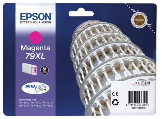 Picture of Epson Tower of Pisa Singlepack Magenta 79XL DURABrite Ultra Ink