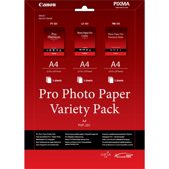 Picture of Canon PVP- 201 Pro Photo Paper Variety Pack A4 - 15 Sheets