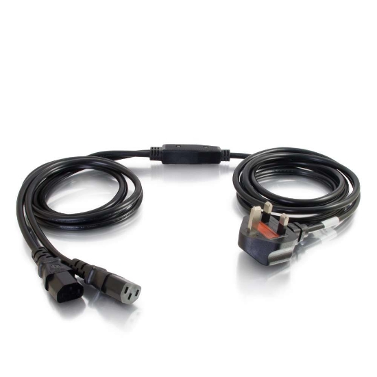 Picture of C2G Cbl/3m BS 1363 to 2x C13 Y-Cable Black